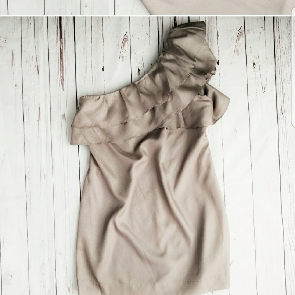 Apostrophe One Shoulder Mini Cocktail Dress EUC